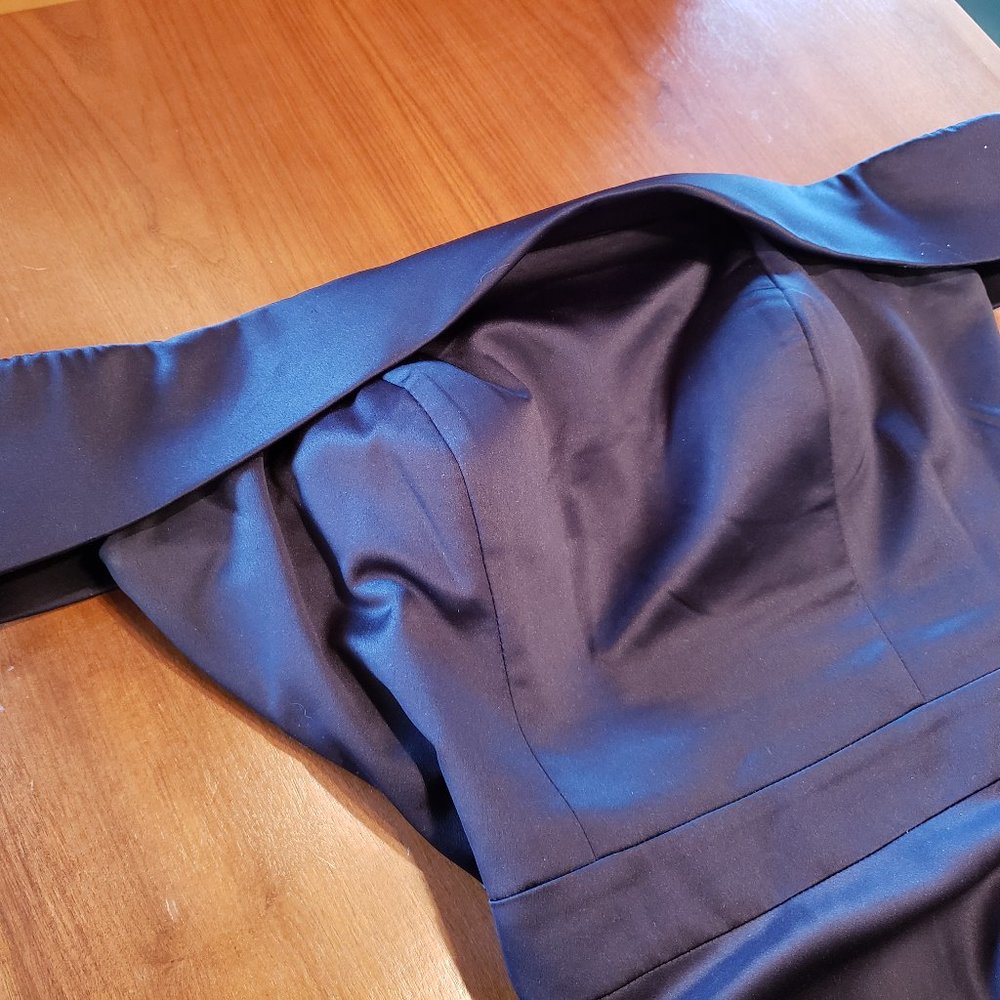 Navy blue satin dress